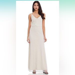 Adrianna Papell Size 8 Women's Beaded Blouson Gown